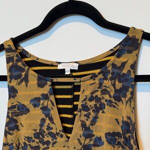 Weston Wear Mustard and Navy Floral Tank Top